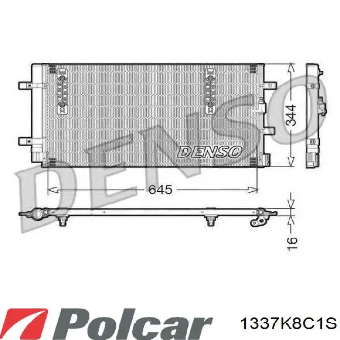 1337K8C1S Polcar радиатор кондиционера