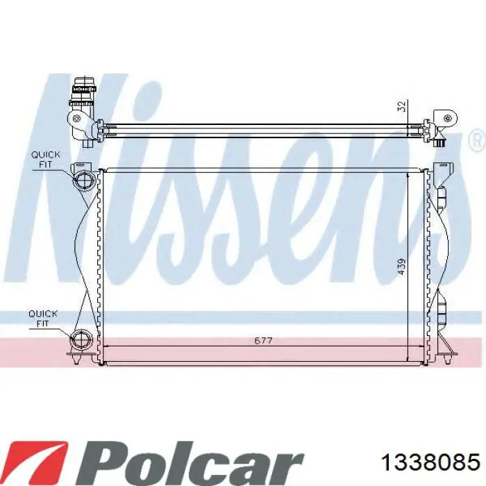 Радиатор 1338085 Polcar