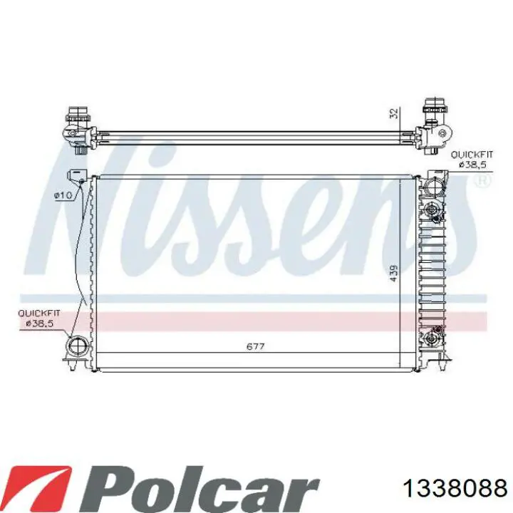 Радиатор охлаждения двигателя Polcar 1338088 цена, от 83.31 USD