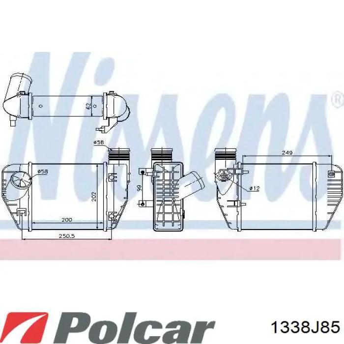 Интеркулер 1338J85 Polcar