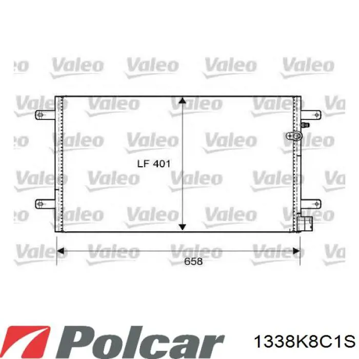 Радиатор кондиционера 1338K8C1S Polcar