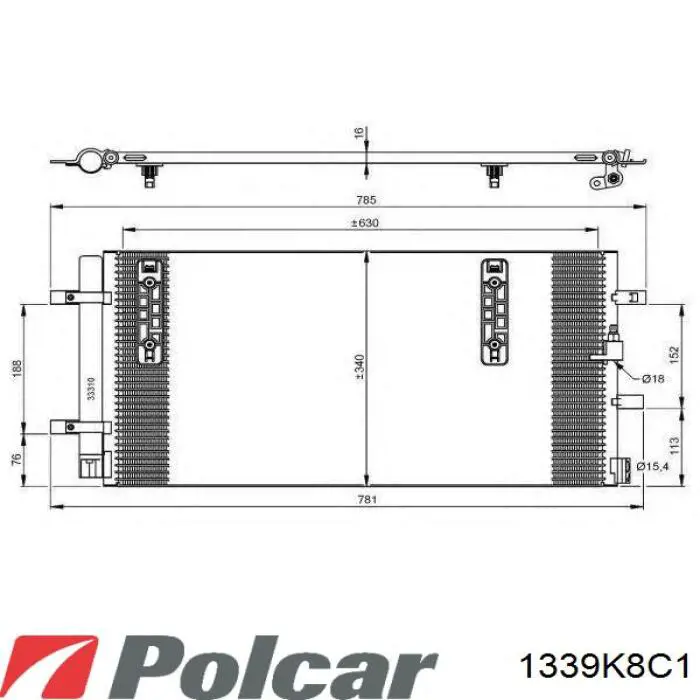 1339K8C1 Polcar радиатор кондиционера