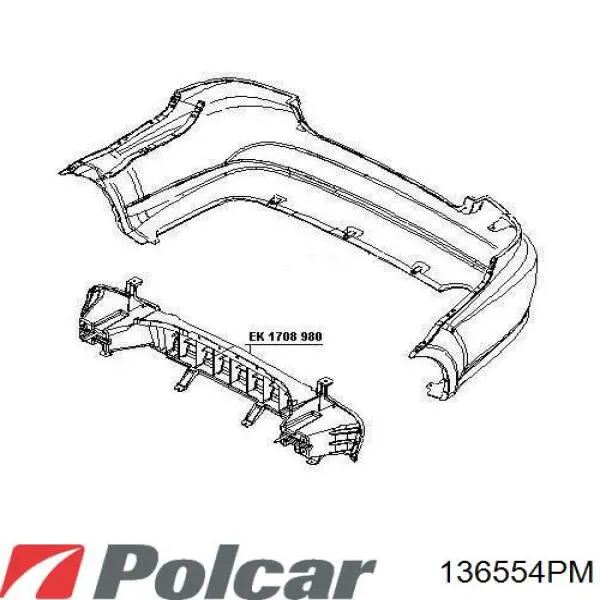 136554PM Polcar Накладка зеркала заднего вида, левая