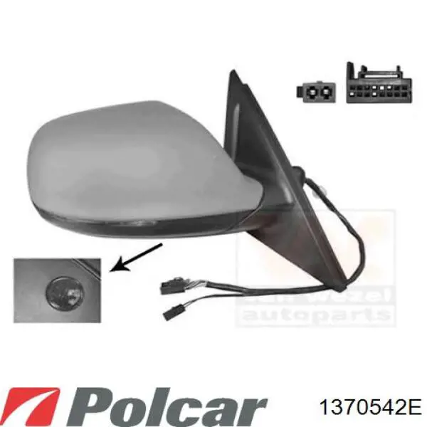 Купить 1370542E Polcar Стекло зеркала заднего вида, левого