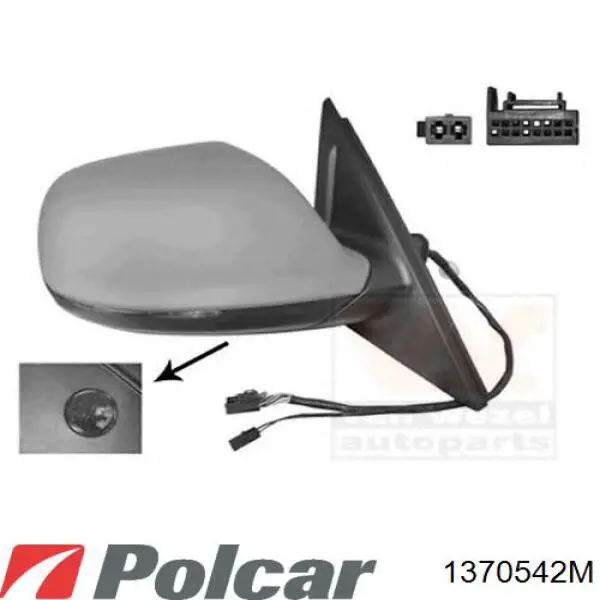 Зеркальный элемент водительского зеркала Polcar 1370542M цена, от 16.66 USD