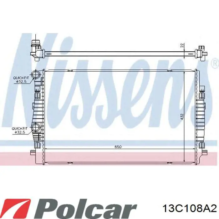 Радиатор 13C108A2 Polcar