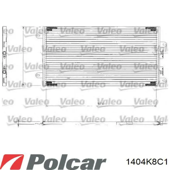 Радиатор кондиционера 1404K8C1 Polcar