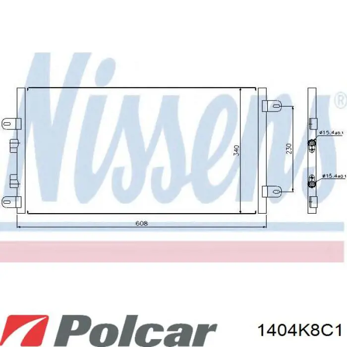 Конденсатор кондиционера Polcar 1404K8C1 цена, от 62.07 USD