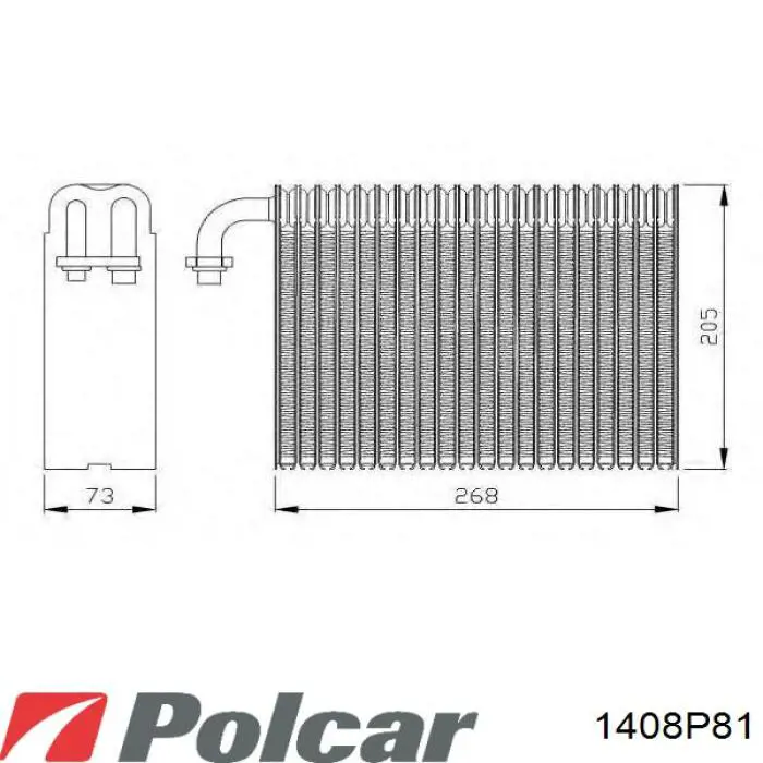 1408P81 Polcar Радиатор отопителя салона