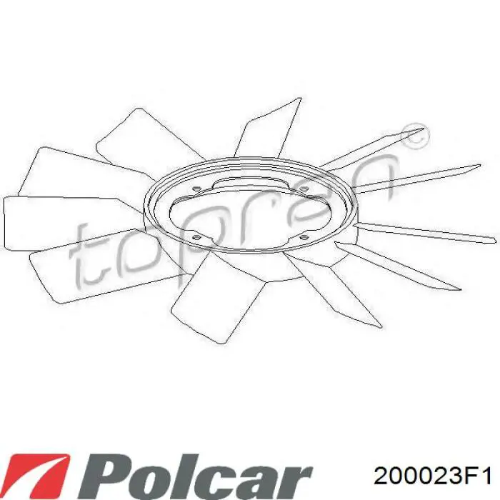 Вентилятор (крыльчатка) радиатора охлаждения Polcar 200023F1