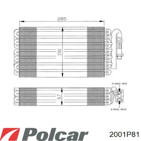2001P8-1 Polcar испаритель кондиционера