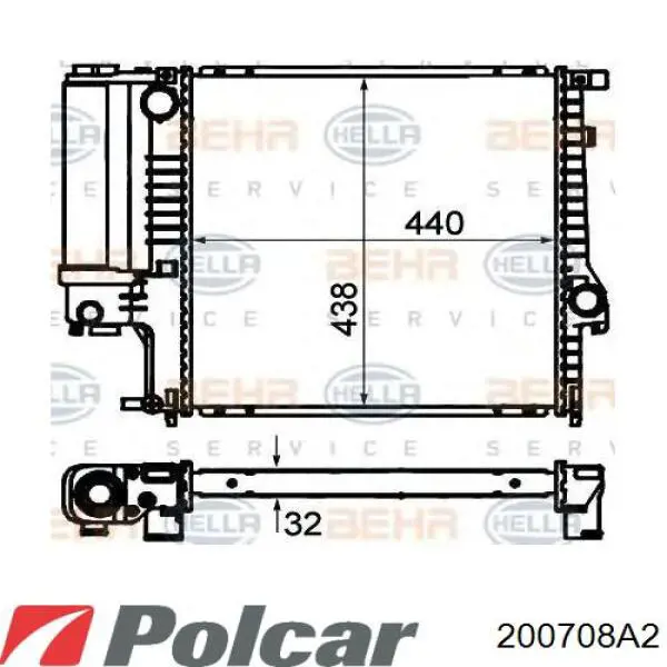 200708A2 Polcar Радиатор основной