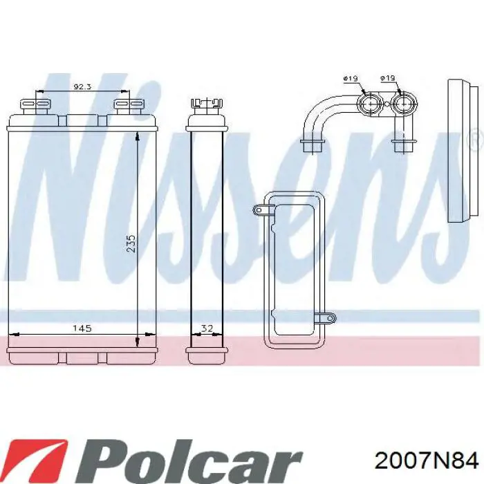 Радиатор печки 2007N84 Polcar