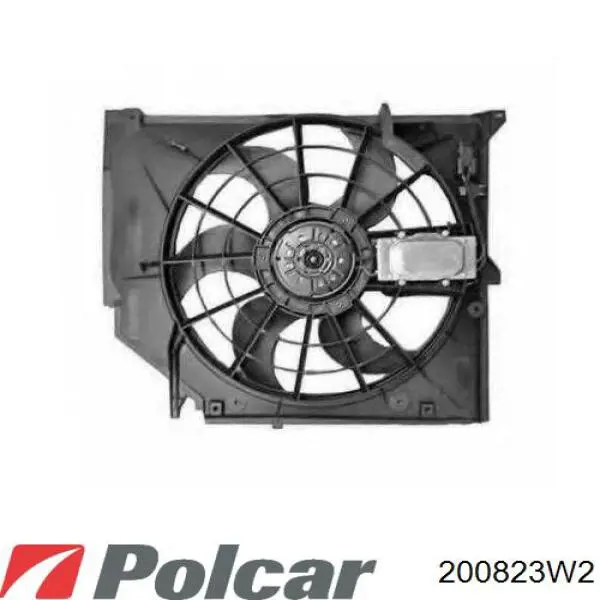 200823W2 Polcar диффузор радиатора охлаждения, в сборе с мотором и крыльчаткой