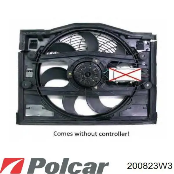 200823W3 Polcar диффузор радиатора охлаждения, в сборе с мотором и крыльчаткой