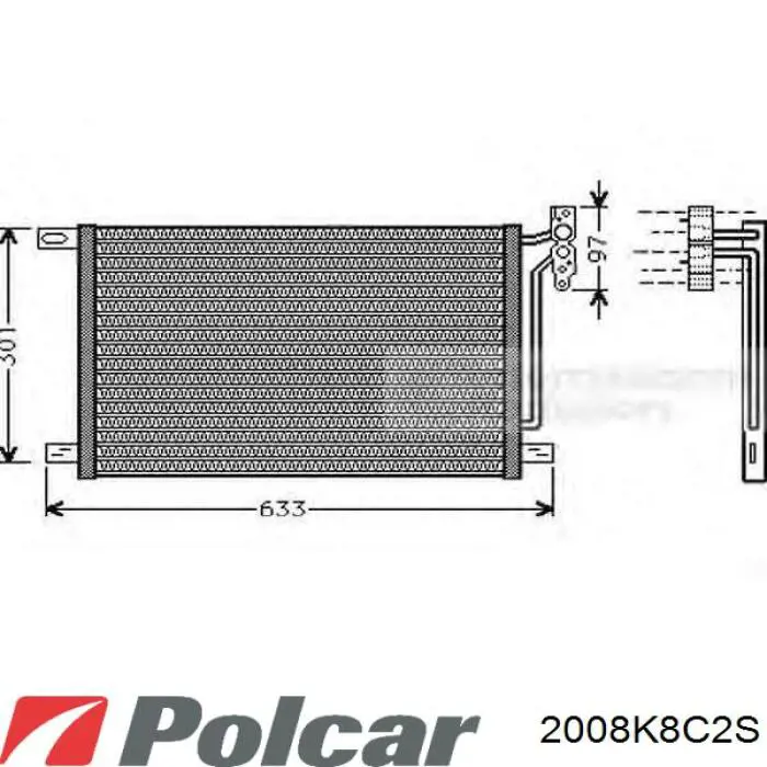 2008K8C2S Polcar радиатор кондиционера