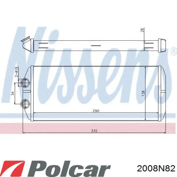 2008N82 Polcar Радиатор отопителя салона