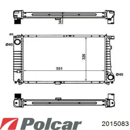Радиатор охлаждения двигателя Polcar 2015083 цена, от 49.97 USD