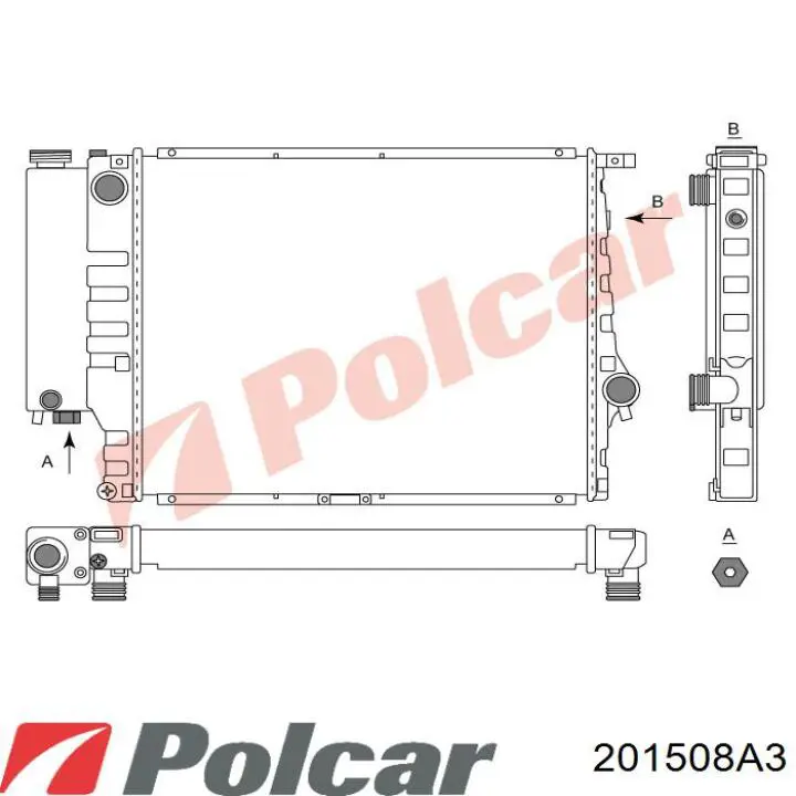 Купить 201508A3 Polcar Радиатор водяной