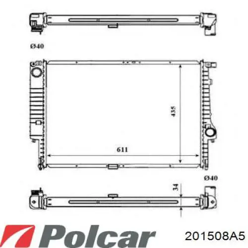 Радиатор 201508A5 Polcar