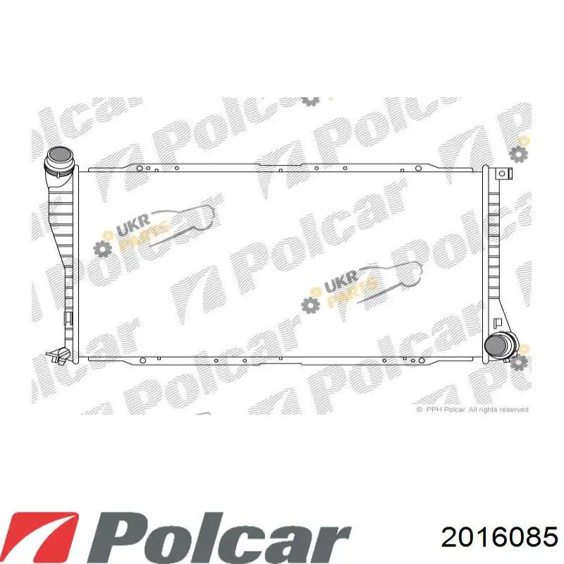 Radiador refrigeración del motor 2016085 Polcar