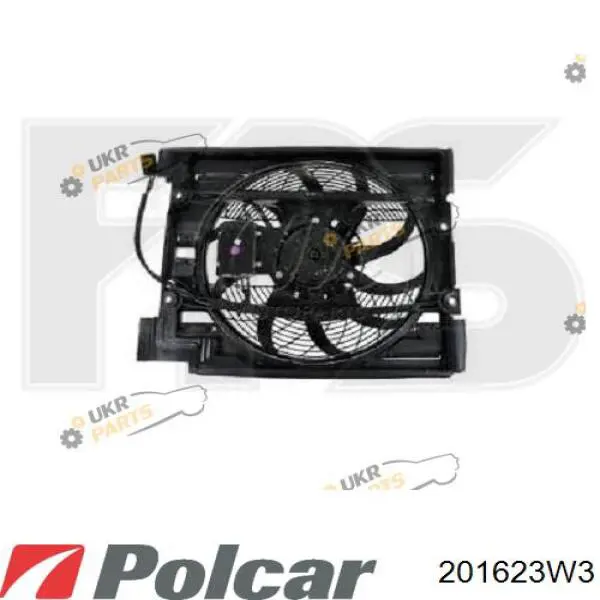 201623W3 Polcar электровентилятор кондиционера в сборе (мотор+крыльчатка)