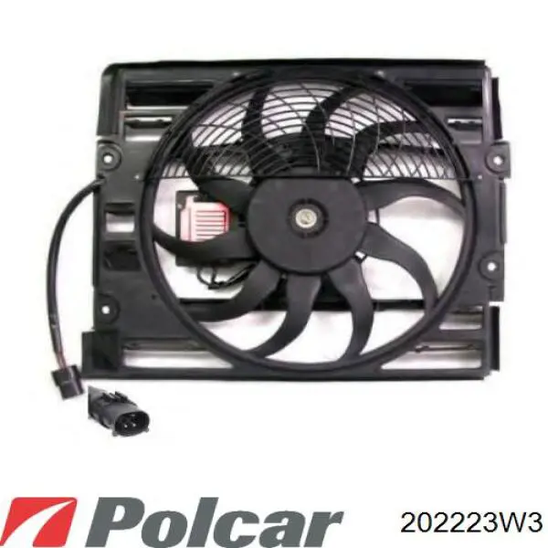 202223W3 Polcar диффузор радиатора охлаждения, в сборе с мотором и крыльчаткой