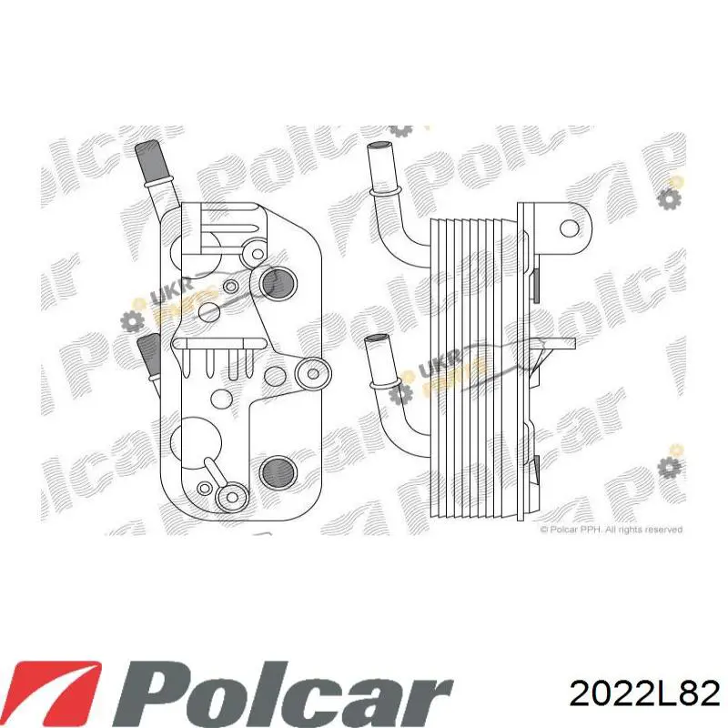 Радиатор охлаждения, АКПП/КПП Polcar 2022L82