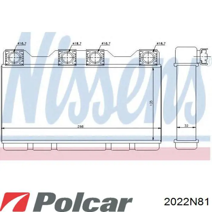 2022N81 Polcar радиатор печки