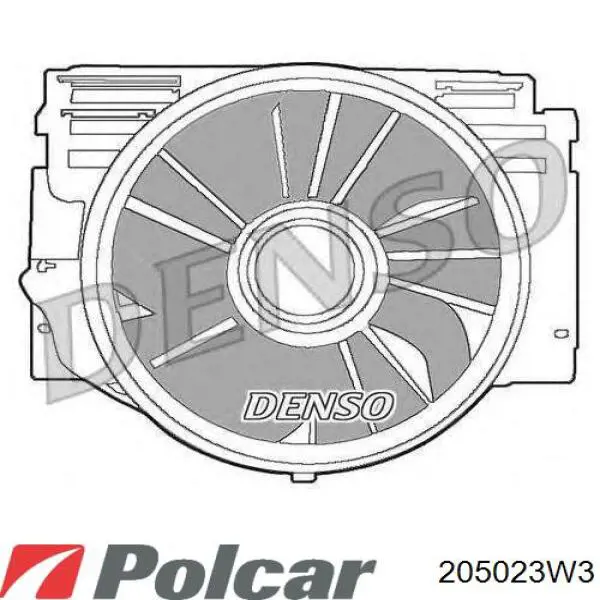 205023W3 Polcar диффузор радиатора кондиционера, в сборе с крыльчаткой и мотором