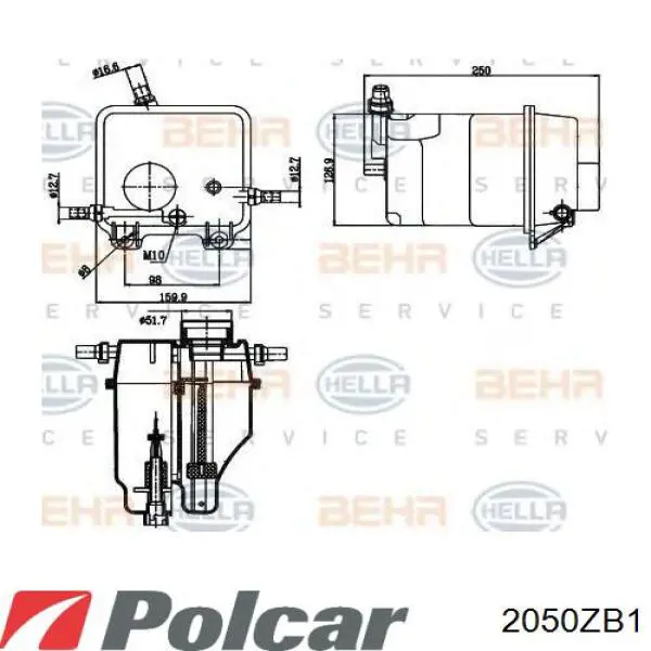 Бачок системы охлаждения 2050ZB1 Polcar