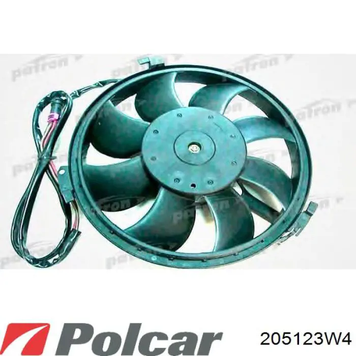 205123W4 Polcar диффузор радиатора охлаждения, в сборе с мотором и крыльчаткой