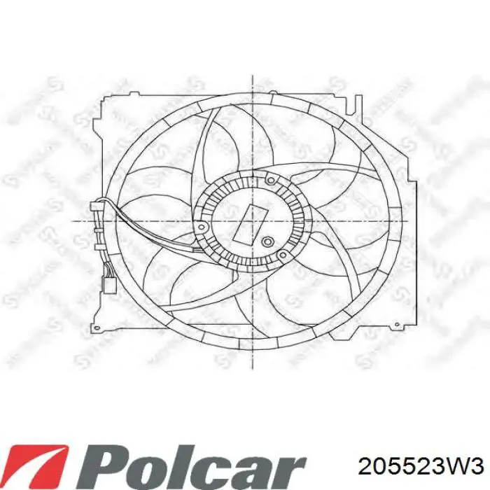 205523W3 Polcar диффузор радиатора охлаждения, в сборе с мотором и крыльчаткой