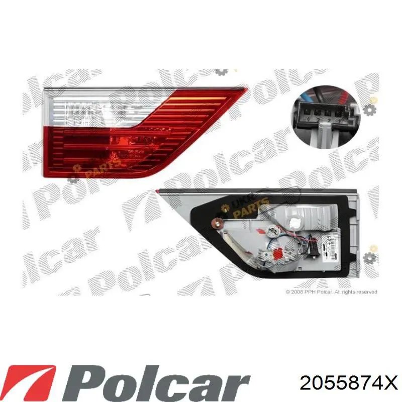 2055874X Polcar фонарь задний левый внутренний