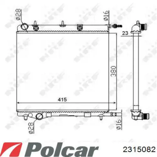 Купить 2315082 Polcar Радиатор водяной