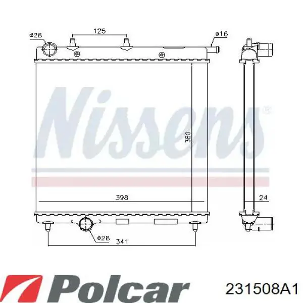 Радиатор 231508A1 Polcar