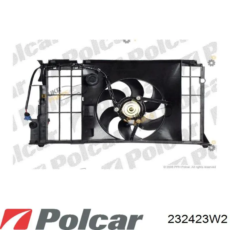 232423W2 Polcar диффузор радиатора охлаждения, в сборе с мотором и крыльчаткой