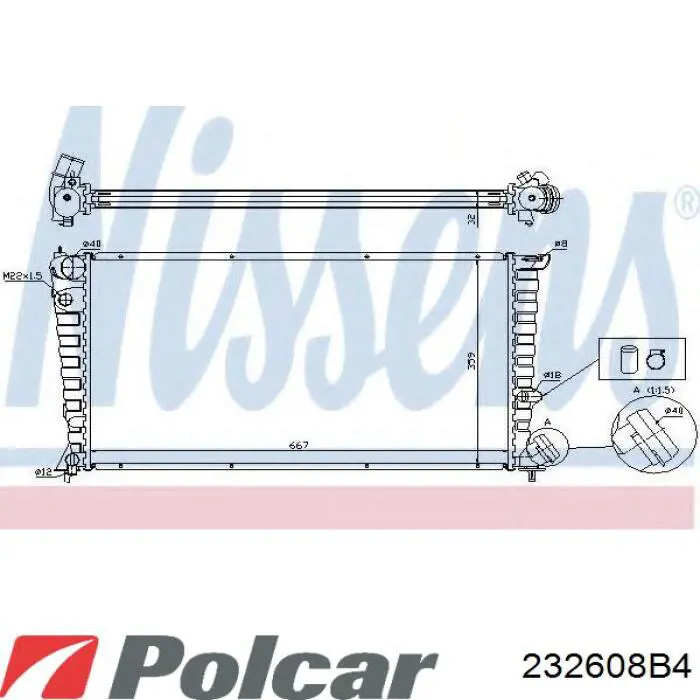Купить 232608B4 Polcar Радиатор водяной