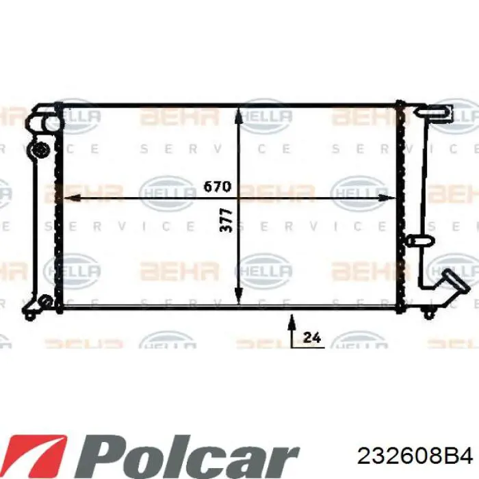 Радиатор 232608B4 Polcar