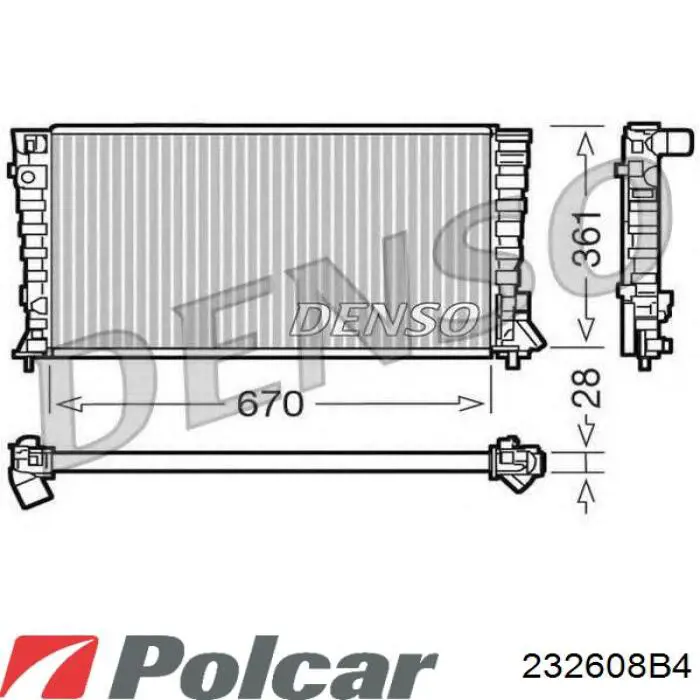 232608B4 Polcar Радиатор основной