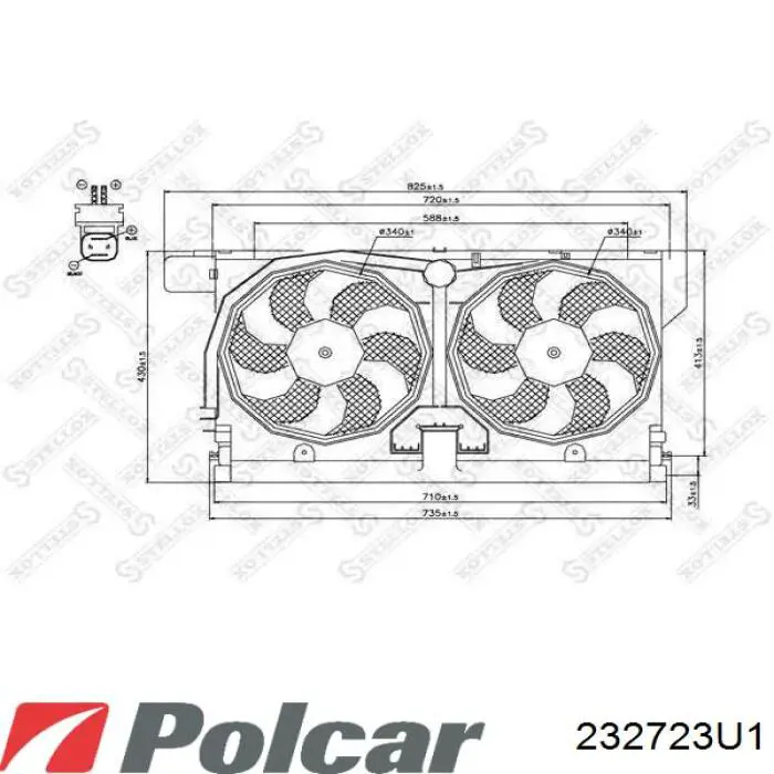 Электровентилятор охлаждения в сборе Peugeot Partner I минивэн (5F) (1996 - 2008) цена, от 29.97 USD