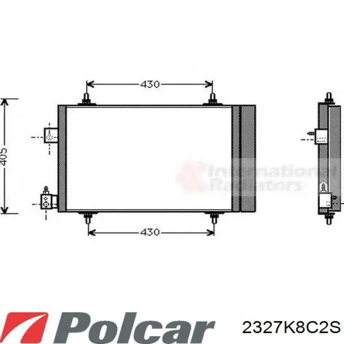 Радиатор кондиционера 2327K8C2S Polcar