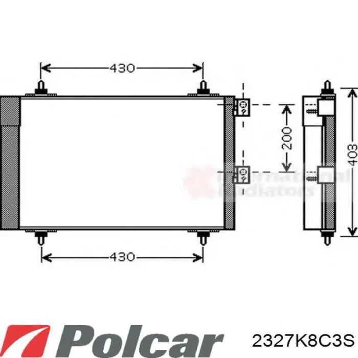 2327K8C3S Polcar radiador de aparelho de ar condicionado