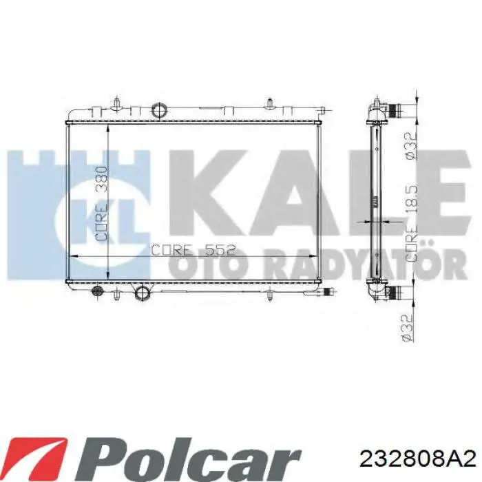 Радиатор 232808A2 Polcar