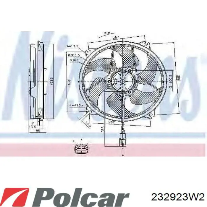232923W2 Polcar Вентилятор радиатора