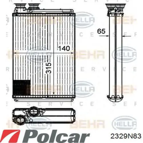 Купить 2329N83 Polcar Радиатор печки