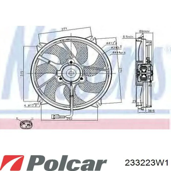 Электровентилятор охлаждения 233223W1 Polcar