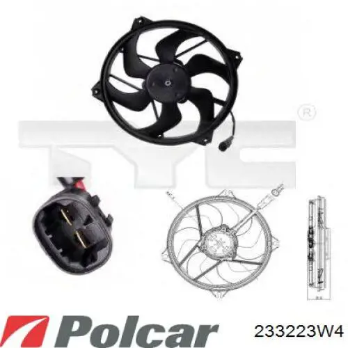 233223W4 Polcar Вентилятор радиатора