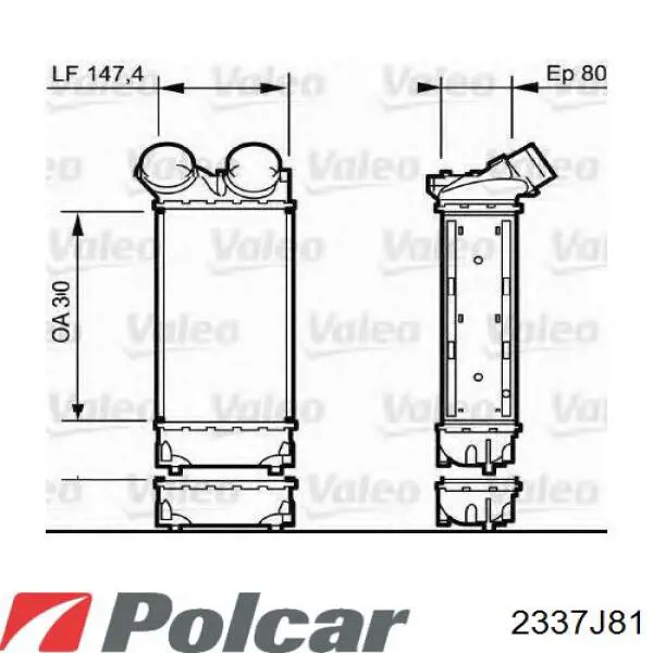 Интеркулер 2337J81 Polcar