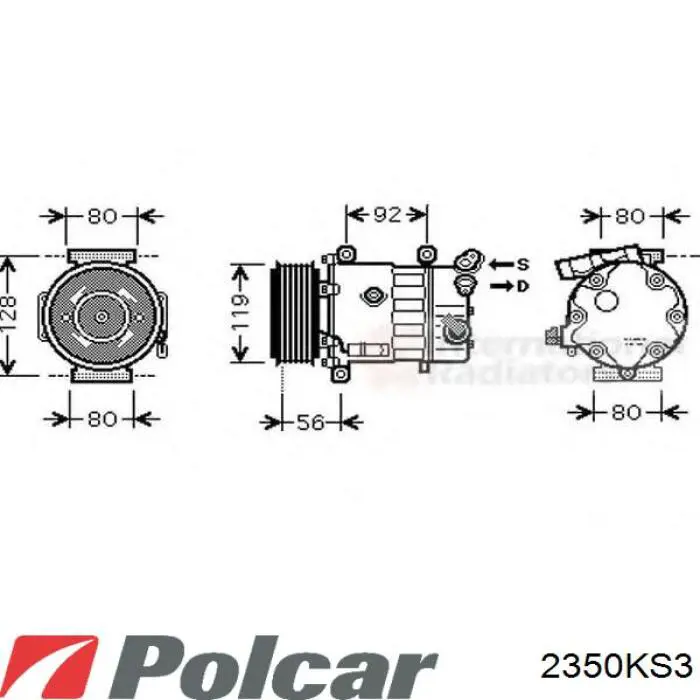 Компрессор кондиционера 2350KS3 Polcar
